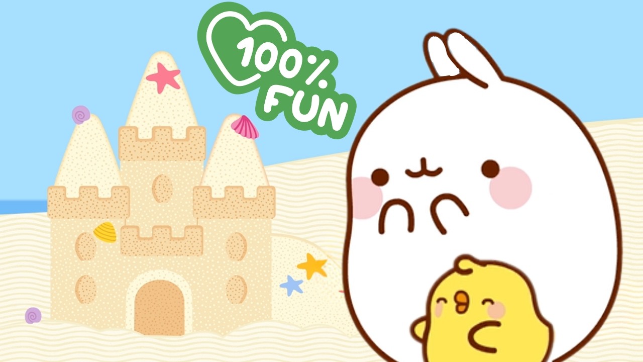 Building the Ultimate Sandcastle! 🏖️🏰 Molang’s Beach Adventure