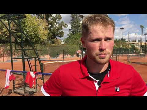 Christian Sigsgaard interview efter 1. single ved Davis Cup