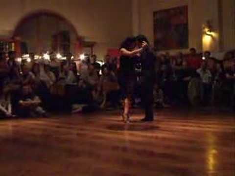  Ezequiel Paludi  and  Geraldine Paludi  are  dancing  to  the  tango  "  Cafetin  "