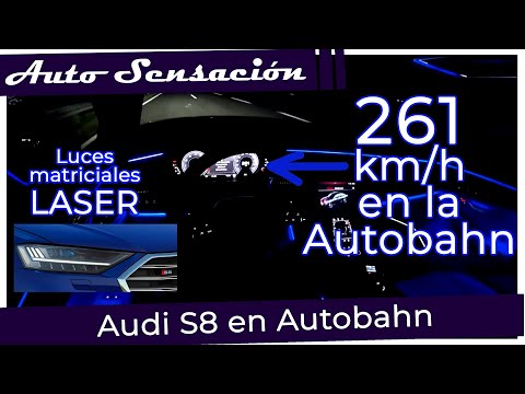AUDI S8 2021 :conducción NOCTURNA. 261km/h en la Autobahn. Faros matriciales LASER. POV ASRM