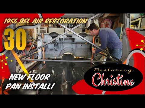E30 Installing a NEW Floor Pan in a Tri-Five Chevy! 1956 Chevy Bel Air Restoration