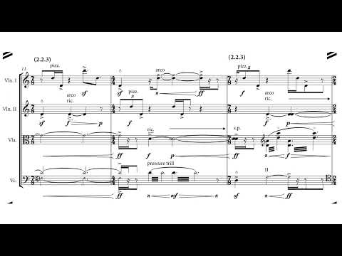 Bobby Ge - Panes of Grisaille, for string quartet (JACK Quartet) [Score Follow]