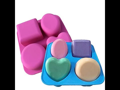4 in 1 Designer Soap Making Tray (Silicon) / Round, Square, Oval, Heart Shape