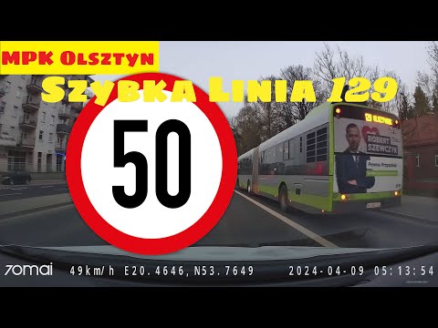 A Szewczyk zapier..la - MPK Olsztyn Linia 129 przyśpieszona