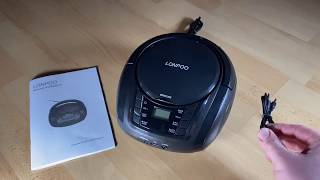 Tragbarer CD-Player Boombox Bluetooth für Kinder mit Radio FM Port für USB... unboxing und Anleitung