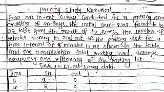 Parking studies numerical ||Unit-2||transportation engineering-2|BECIVIL
