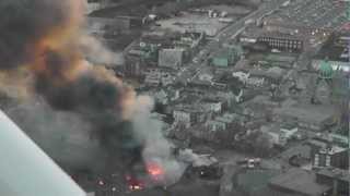 preview picture of video 'Waterbury Connecticut Factory Fire - April 7, 2012 - From Waterbury Oxford Airport KOXC'