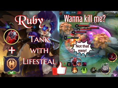 Ruby Tank with Lifesteal Build?!🔥 Not that easy to kill My Ruby!!😎Ruby Smurf MVP Gameplay★