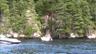 preview picture of video 'Cliff Diving / Jumping  at Calf's Pen Lake George, NY'