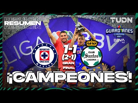 Summary and goals | Cruz Azul 1(2)-(1)1 Santos | Guard1anes Tournament 2021 BBVA MX Final second ...