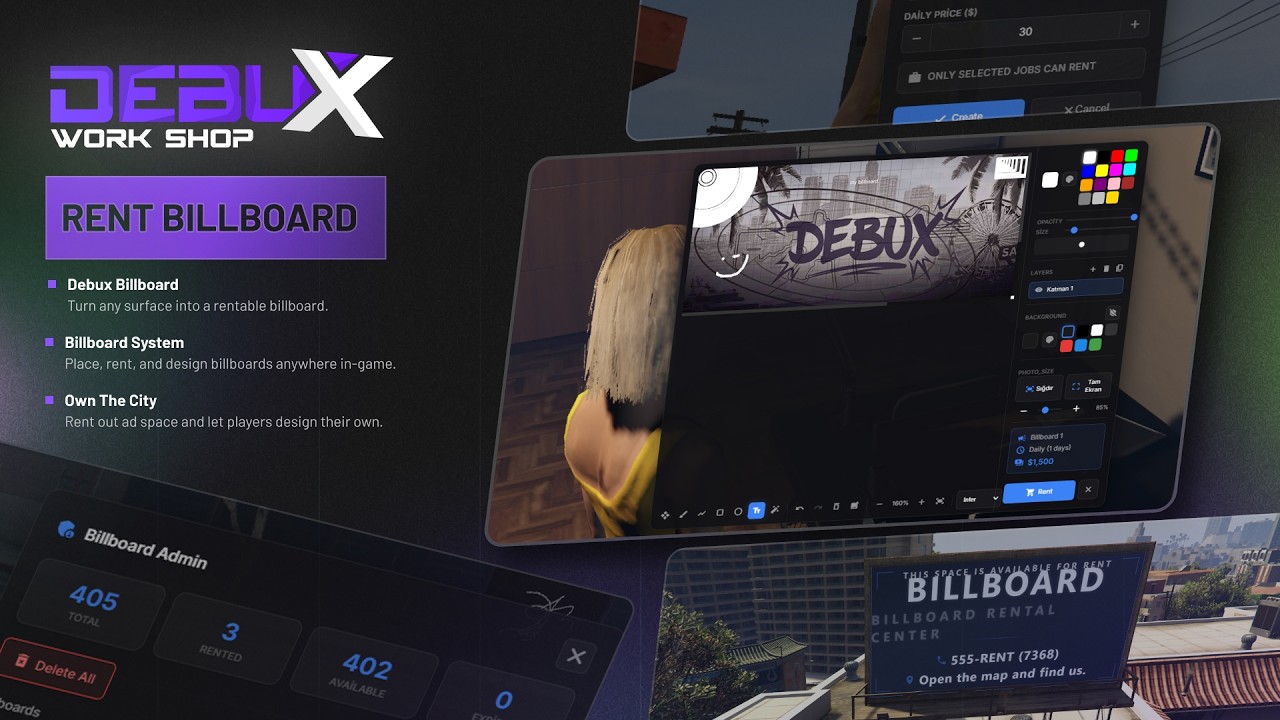 Debux Billboard — Place & Rent Billboards Anywhere | FiveM Script ...