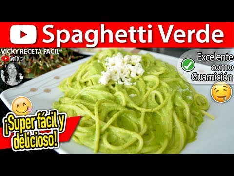 SPAGHETTI VERDE AL POBLANO | #VickyRecetaFacil