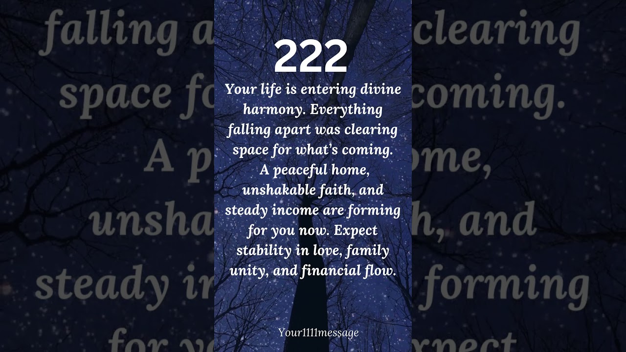 Your life is entering divine harmony | 222 angel number meaning #shorts #manifestation