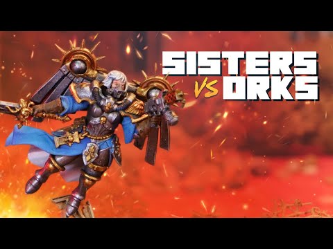 Adepta Sororitas vs Orks - A LIVE Warhammer 40k Battle Report