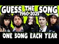 Guess The Song 1960 2025 One Song Each Year Music Quiz