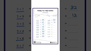 Multiplication Worksheet - 2nd Grade Math ✅💯 #maths #mathforkids #mathshorts