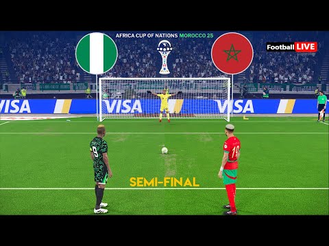 NIGERIA vs MOROCCO - Penalty Shootout | SEMI FINAL Africa Cup of Nations 2025 | eFootball PES