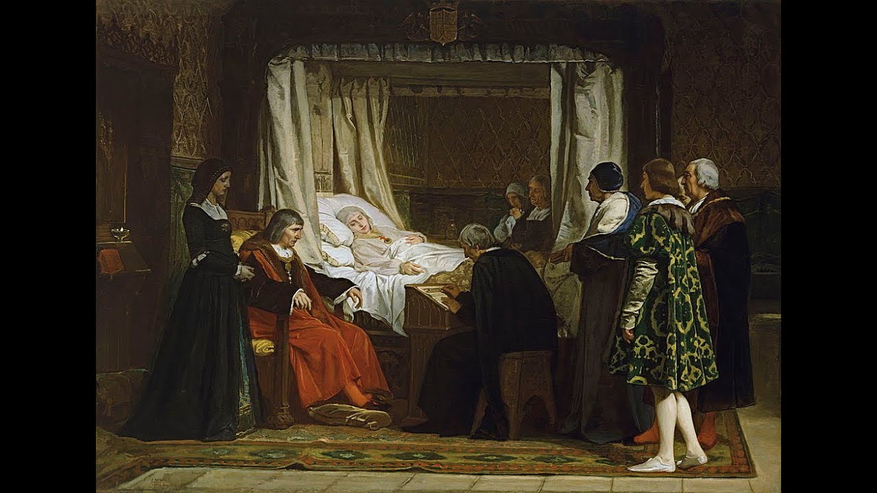 Doña Isabel la Católica dictando su testamento-Eduardo Rosales