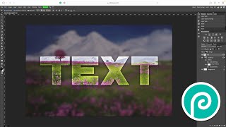 How to Place An Image inside the Text Layer in Photopea - Clipping Mask Tutorial