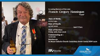 Memorial service for Francis Gregory Hanningan - Frank