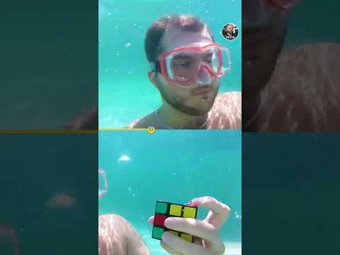 Löser Rubik's Kub med en hand under vatten - Håll andan! - Cuboss.se