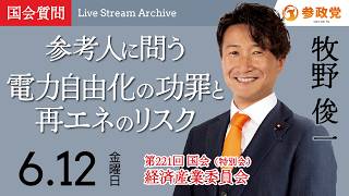 【国会アーカイブ】「参考人に問う 電力自由化の功罪と再エネのリスク」衆議院議員 牧野俊一 国会質疑 令和8年6月12日 参政党