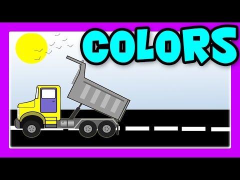 Learn Colors With Dump Trucks For Children, Trucks Dumping Different Colors by JeannetChannel