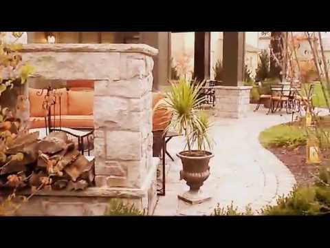 Gray Stone outdoor Fireplace by Josh Link