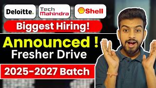 Deloitte, Shell,Tech Mahindra Biggest OFF Campus Drive | Latest Hiring For 2026, 2025, 2024 Batch
