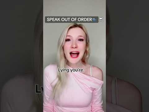 #pov For population control you must speak with your words out of order in a sentence...