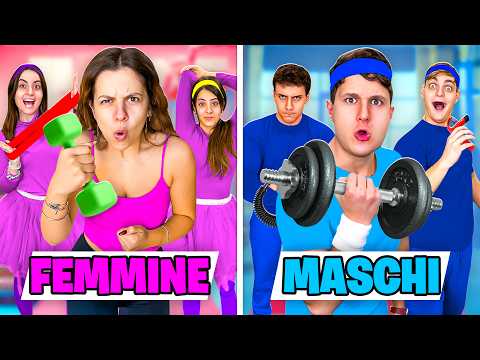 MASCHI vs FEMMINE IN PALESTRA CON TUTTI I NOSTRI AMICI! GARA DI GINNASTICA💪🏼