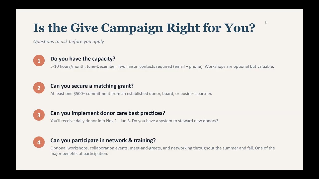 2026 Give! Campaign Pre Application Workshop