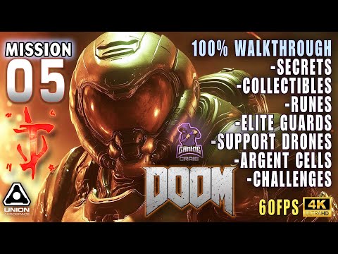 Doom 2016 Mission 05 - Argent Energy Tower (100% Walkthrough) #german #completewalkthrough #4k #6...