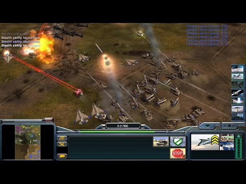 C&C Generals - Zero Hour: 1 vs. 7 - USA Air Force vs. 7 Hard Armies (Death Valley)