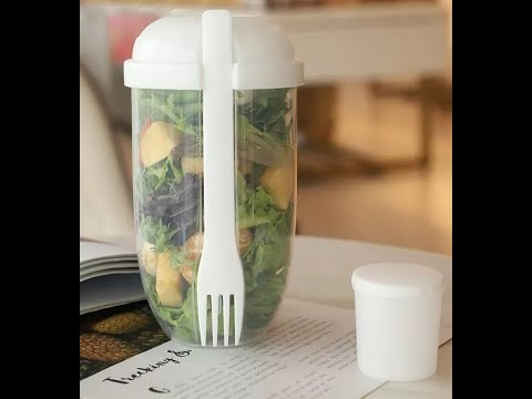 Travel Salad Cup w/Dressing Container and Fork