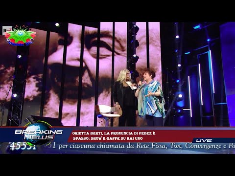 Orietta Berti, la pronuncia di Fedez è  spasso: show e gaffe su Rai Uno