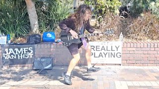 AC/DC - Cover You In Oil by Angus Young Street Performer!