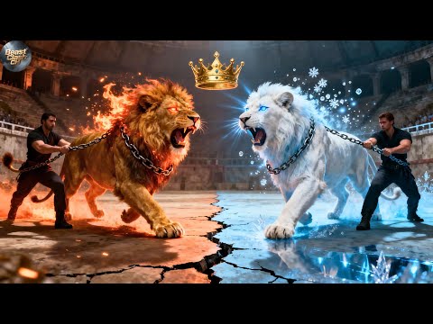 🦁 Divine White Lion vs Primal Brown Lion | Epic Arena Clash | Who Will Win?