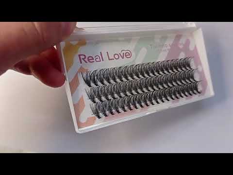 CARTELA DE CÍLIOS TUFINHOS SEM NÓ 20P 14MM 0.10D REAL LOVE BOX COM 10 UN