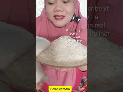 DYMA KULINER 💕Beras Cemoro 💕ASMR RAW RICE EATING 💕Makan Beras Mentah💕#asmr #mukbang @Dymakuliner 