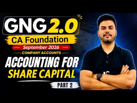 Accounting for Bonus Issue Right Issue Company Accounts Accounting CA Foundation Sept 2026