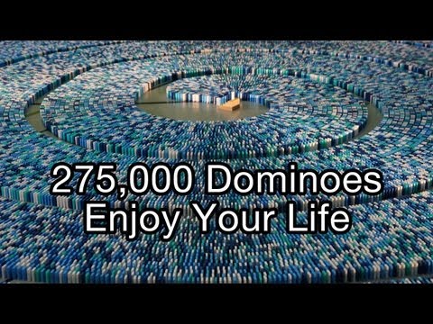 275,000 Dominoes - Enjoy Your Life (Guinness World Record - Most dominoes toppled in a spiral) Video