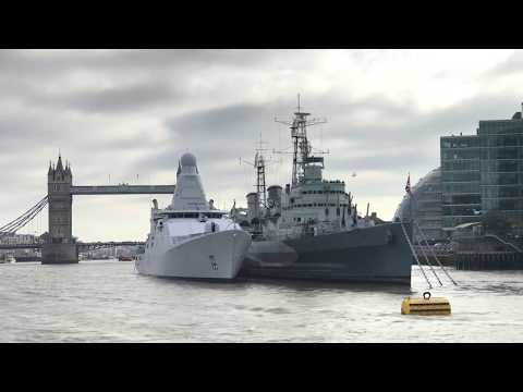 Royal Marines military exercise on River Thames for Dutch Royal visit