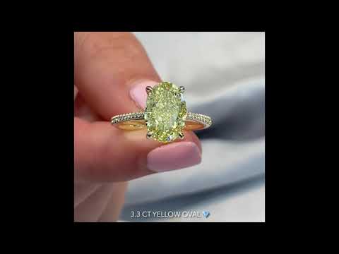 3.3 carat Oval Yellow Diamond Engagement Ring