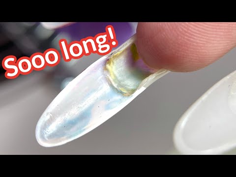 Long Nails Transformation 💫 Gel Manicure Tutorial with Solid Cream Gel Polish Modelones X Celebrity