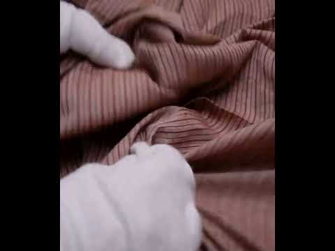 Stripe Brown Pure Cotton 65 GSM Handwoven Fabric — video
