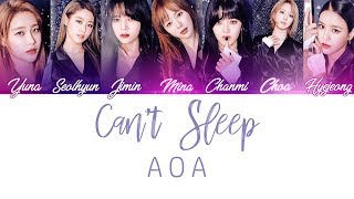 Can't Sleep - AOA Lyrics [Color Coded/Han/Rom/Eng]