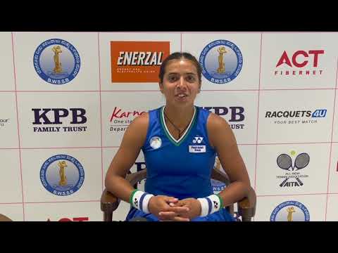 Ankita Raina after her win against Rutuja Bhosale at 2023 ITF W40 Bengaluru Open SF