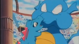 Johto Journeys: Ash's Totodile blows up a Kingdra