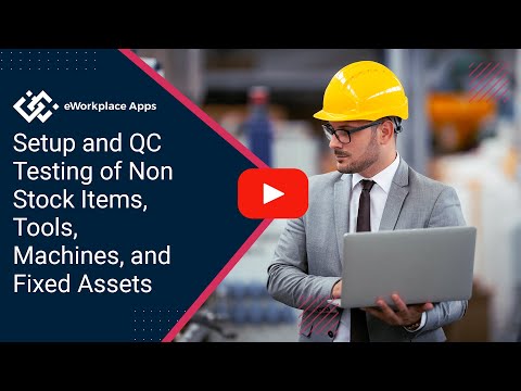 Mise en place et test de contrôle de la qualité des articles non stock, outils, machines, un